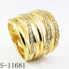 Anel de senhora de jóias de prata banhado a ouro fashion18k (s-11681)